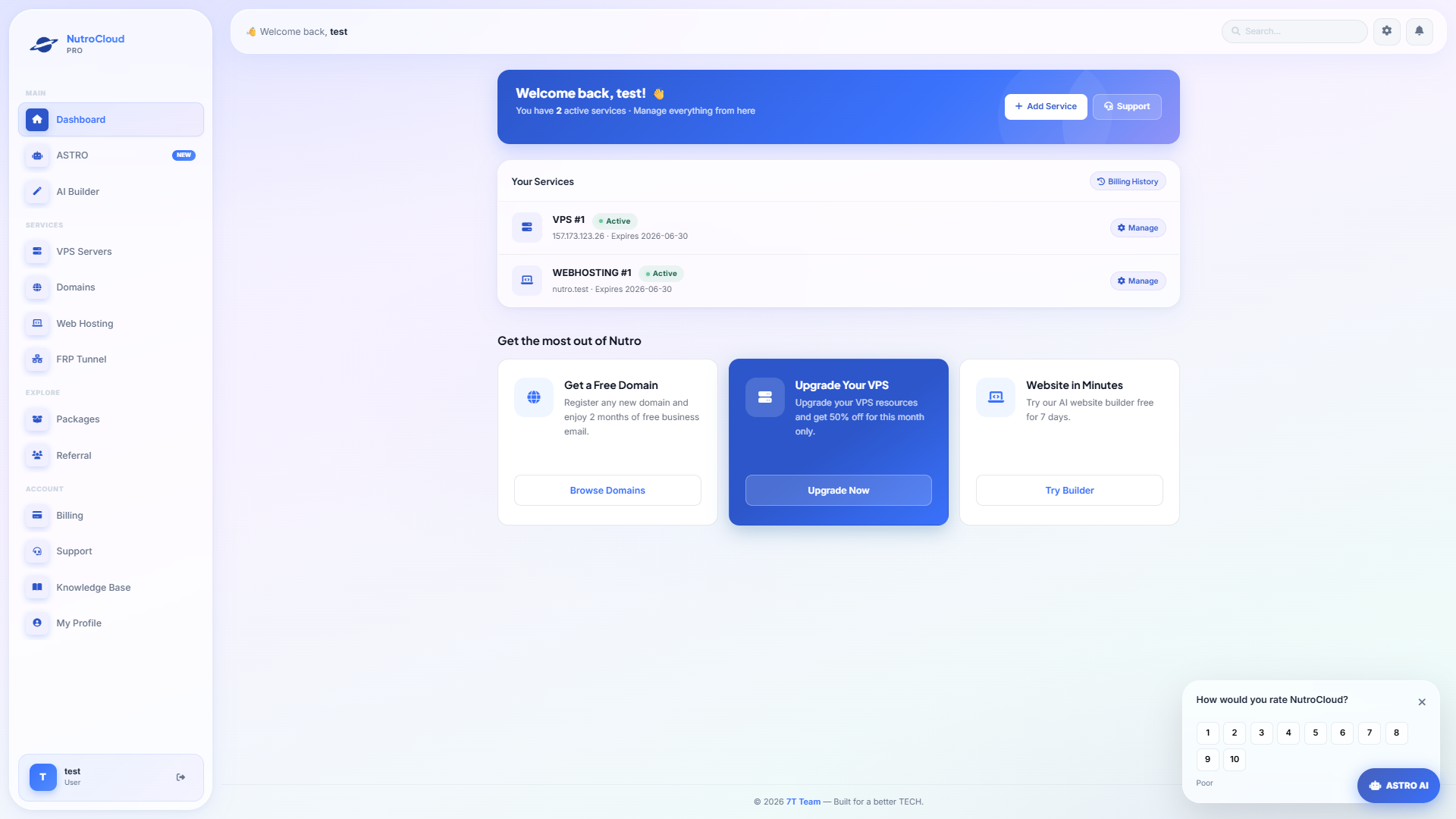 Nutro Pro Dashboard
